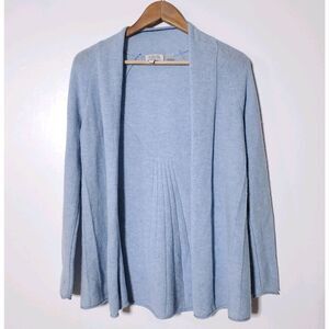 Kinross Cashmere Cardigan Sweater Women XS Light Blue Knit Long Sleeve Open